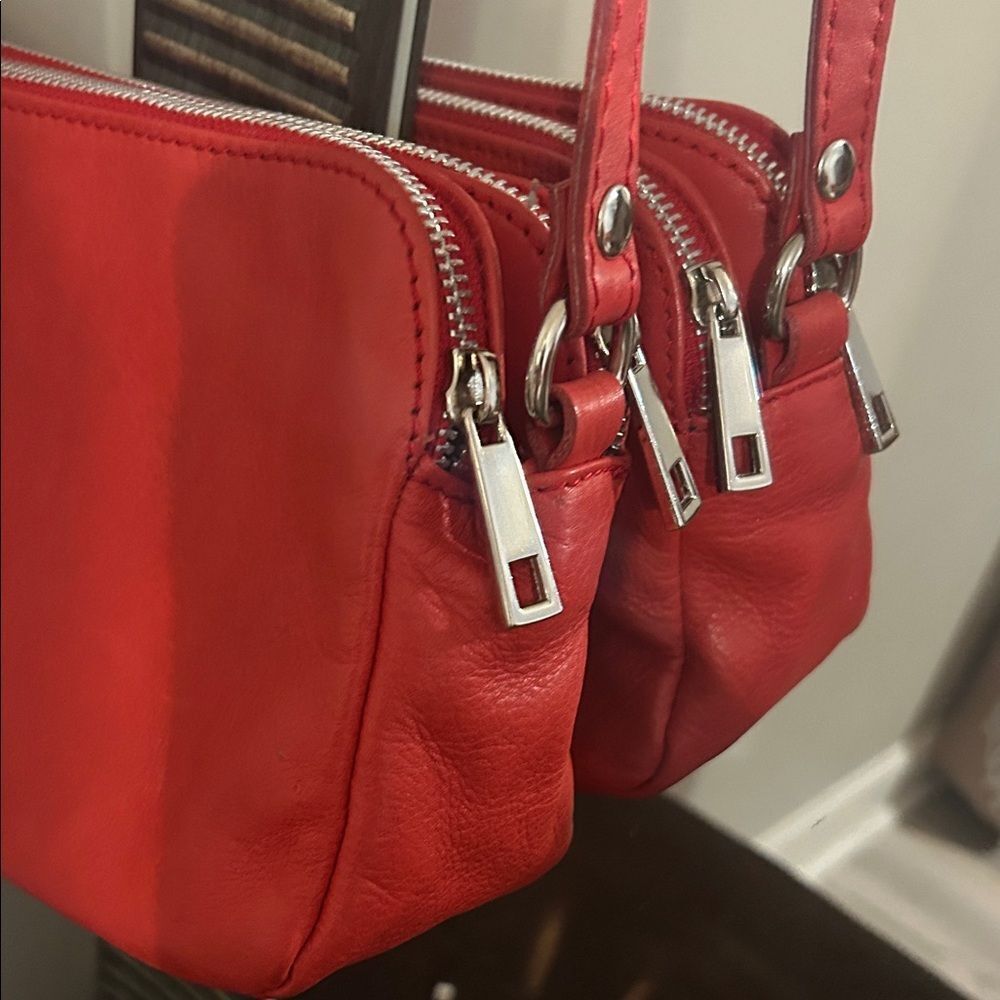 Borse in Pelle made in Italy genuine Elegant genuine soft leather red crossbody - Picture 3 of 15